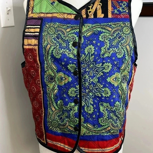 Vintage Susan Bristol 2001 Satin Quilted Equestrian Style Vest Size Medium - Picture 3 of 7